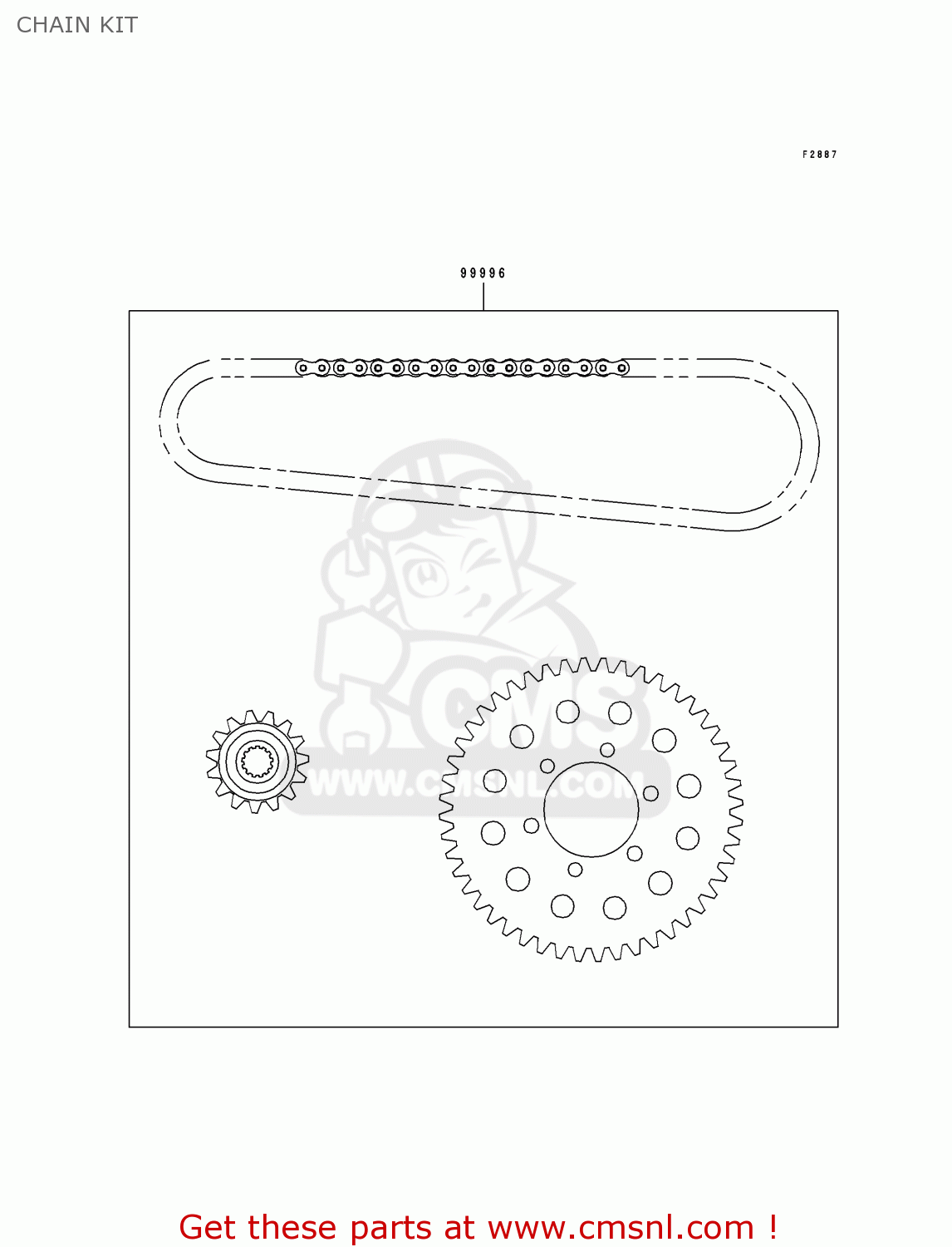 CHAIN KIT ZX750L3 ZXR750 1995 EUROPE UK FR NL AR FG GR IT NR SP ST