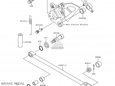 BRAKE PEDAL - ZX750L3 ZXR750 1995 EUROPE UK FR NL AR FG GR IT NR SP ST
