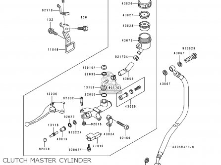 CLUTCH MASTER CYLINDER - ZX750L3 ZXR750 1995 EUROPE UK FR NL AR FG GR IT NR SP ST