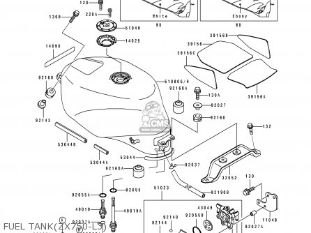 FUEL TANK(ZX750-L3) - ZX750L3 ZXR750 1995 EUROPE UK FR NL AR FG GR IT NR SP ST