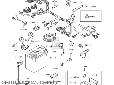 CHASSIS ELECTRICAL EQUIPMENT - ZX750L3 ZXR750 1995 EUROPE UK FR NL AR FG GR IT NR SP ST