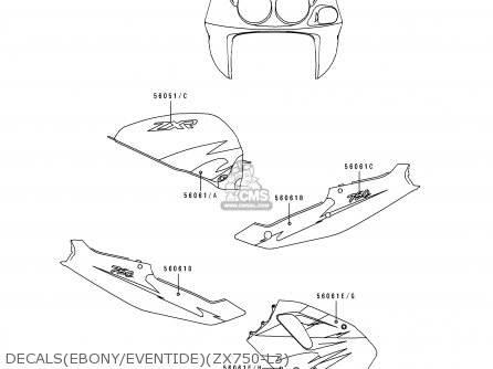DECALS(EBONY/EVENTIDE)(ZX750-L3) - ZX750L3 ZXR750 1995 EUROPE UK FR NL AR FG GR IT NR SP ST