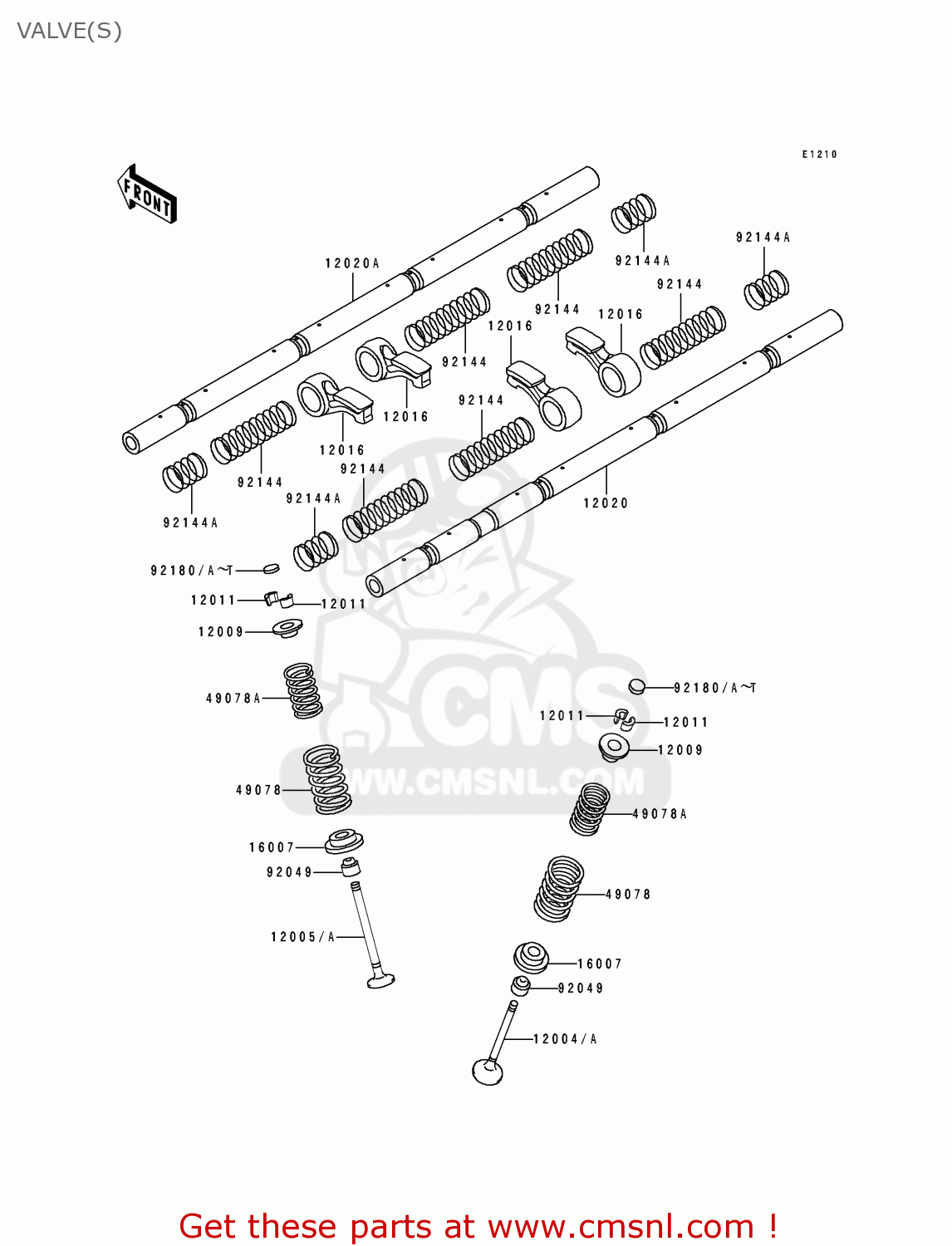 VALVE(S) ZX750M1 NINJA ZX7R 1993 USA CALIFORNIA CANADA