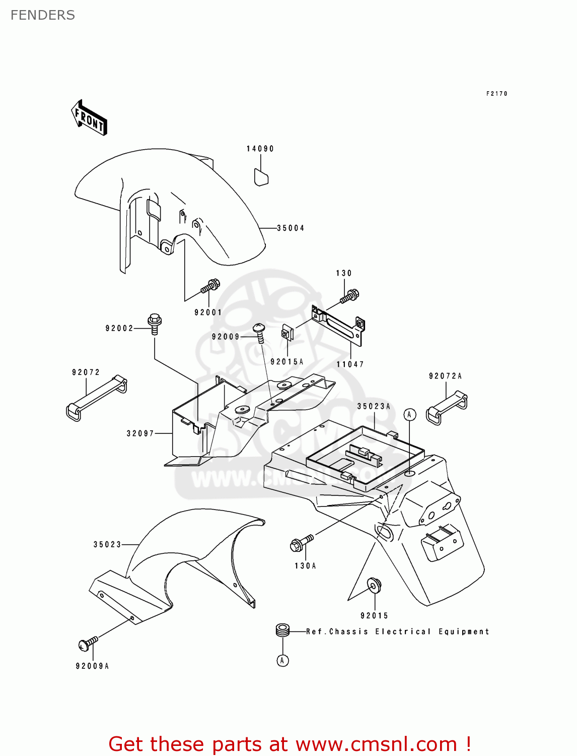 FENDERS ZX750M1 NINJA ZX7R 1993 USA CALIFORNIA CANADA