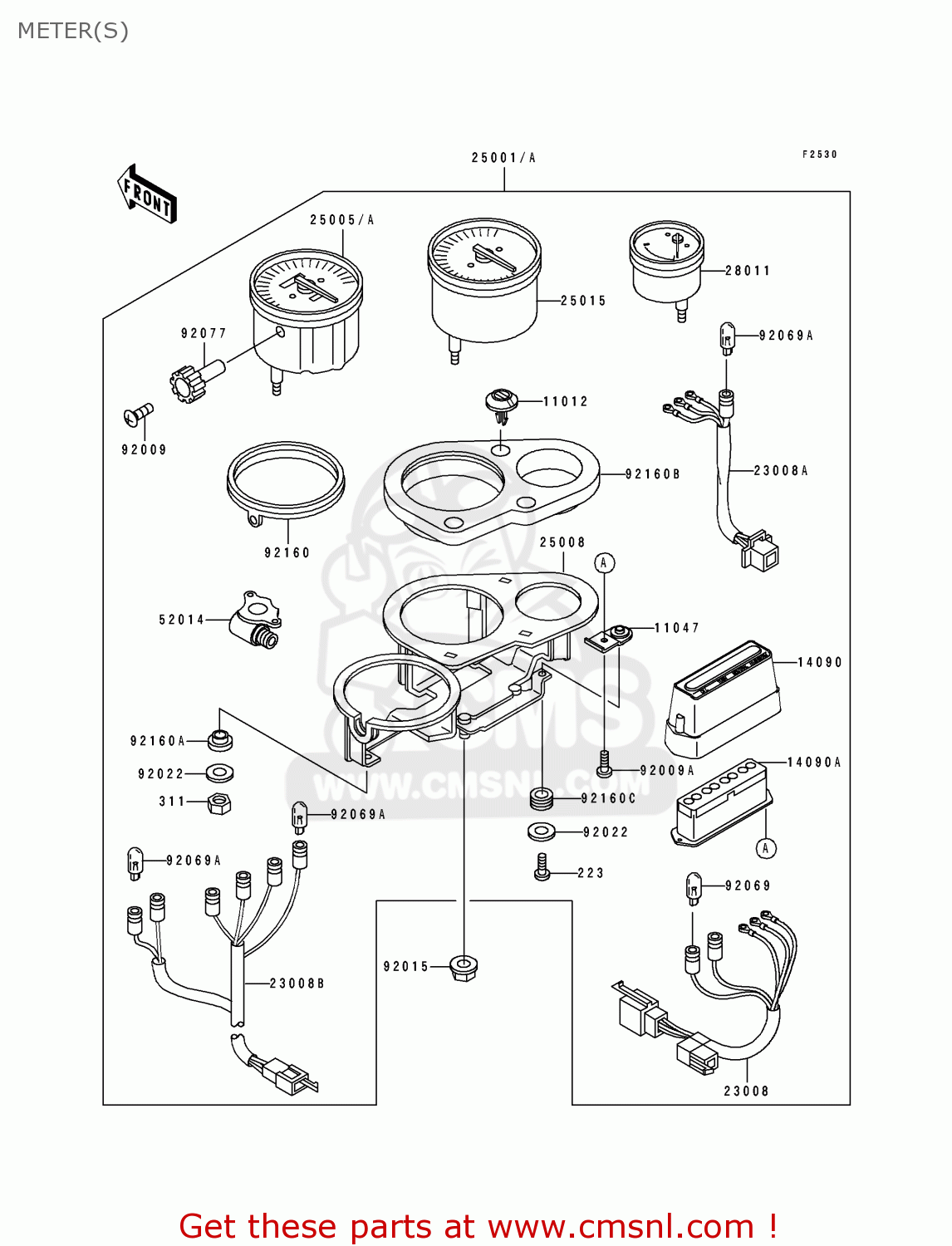 METER(S) ZX750M1 NINJA ZX7R 1993 USA CALIFORNIA CANADA