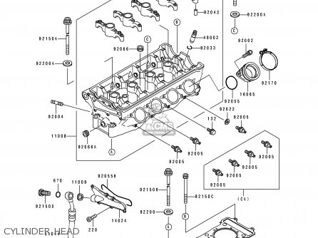 CYLINDER HEAD - ZX750M1 NINJA ZX7R 1993 USA CALIFORNIA CANADA