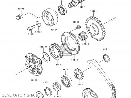 GENERATOR SHAFT - ZX750M1 NINJA ZX7R 1993 USA CALIFORNIA CANADA