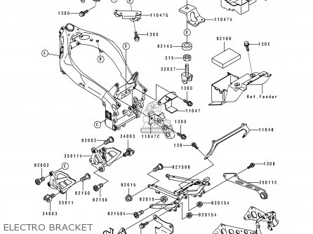 ELECTRO BRACKET - ZX750M1 NINJA ZX7R 1993 USA CALIFORNIA CANADA