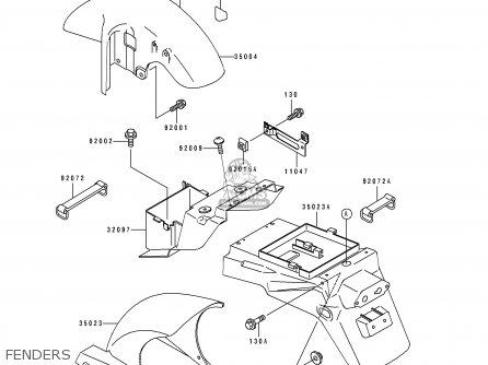 FENDERS - ZX750M1 NINJA ZX7R 1993 USA CALIFORNIA CANADA