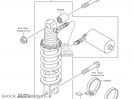 SHOCK ABSORBER(S) - ZX750M1 NINJA ZX7R 1993 USA CALIFORNIA CANADA