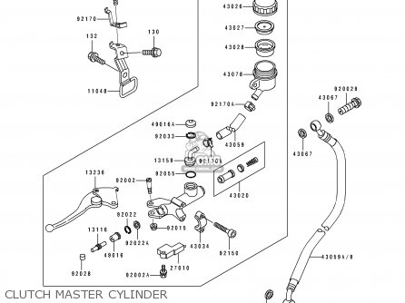 CLUTCH MASTER CYLINDER - ZX750M1 NINJA ZX7R 1993 USA CALIFORNIA CANADA