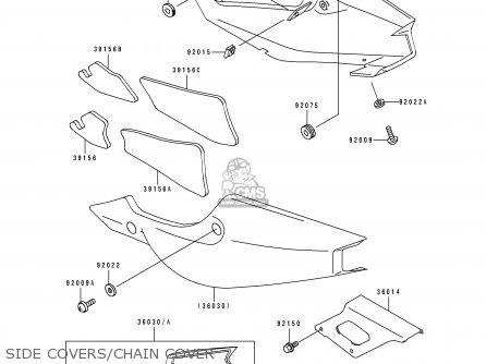 SIDE COVERS/CHAIN COVER - ZX750M1 NINJA ZX7R 1993 USA CALIFORNIA CANADA