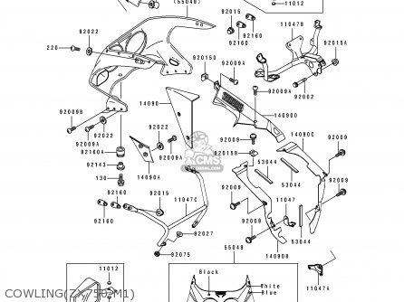 COWLING(ZX750-M1) - ZX750M1 NINJA ZX7R 1993 USA CALIFORNIA CANADA