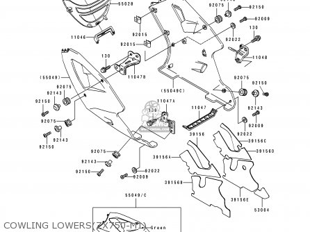 COWLING LOWERS(ZX750-M1) - ZX750M1 NINJA ZX7R 1993 USA CALIFORNIA CANADA