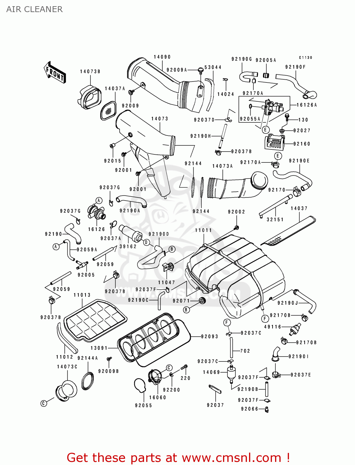 AIR CLEANER ZX750M1 ZXR750R 1993 EUROPE UK FR AR FG IT SP