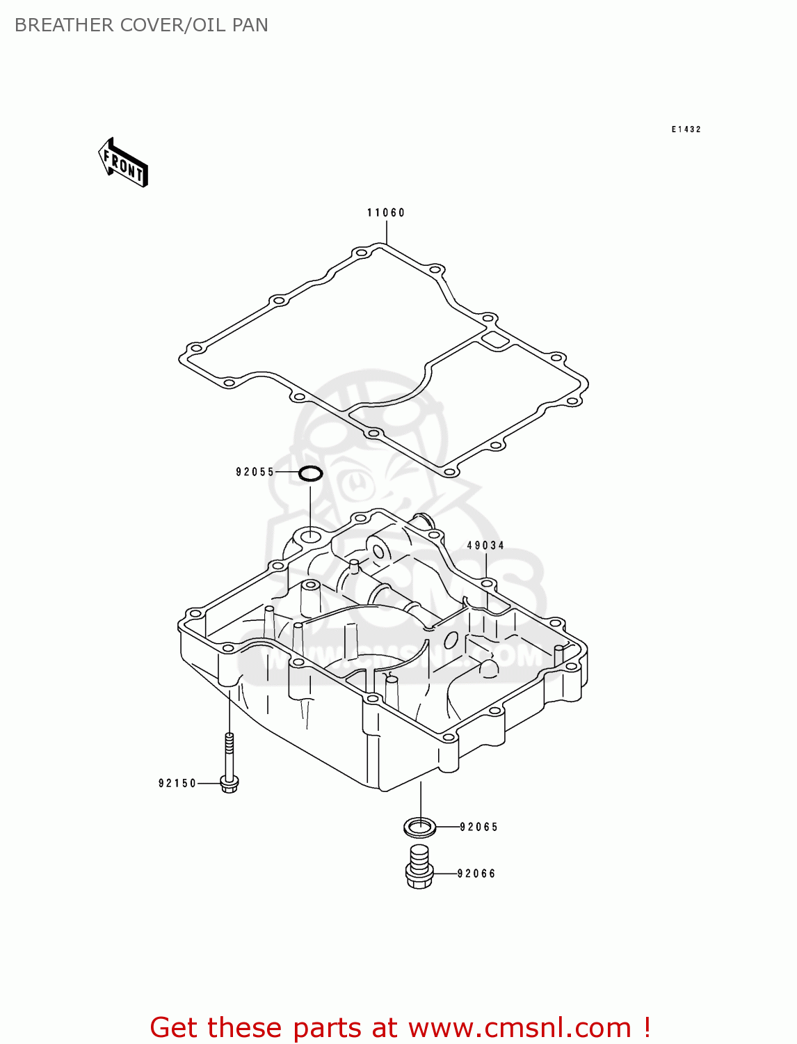 BREATHER COVER/OIL PAN ZX750M1 ZXR750R 1993 EUROPE UK FR AR FG IT SP