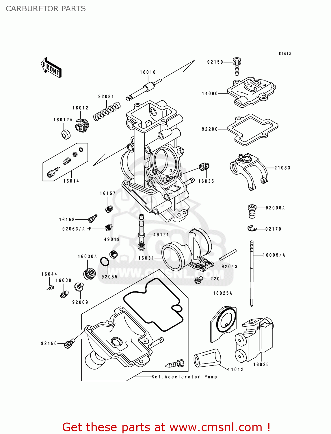 CARBURETOR PARTS ZX750M1 ZXR750R 1993 EUROPE UK FR AR FG IT SP