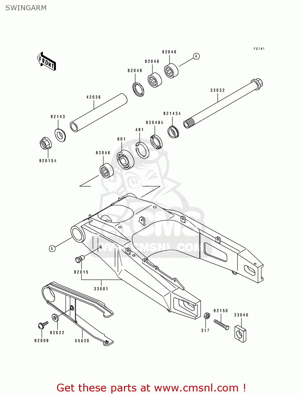 SWINGARM ZX750M1 ZXR750R 1993 EUROPE UK FR AR FG IT SP