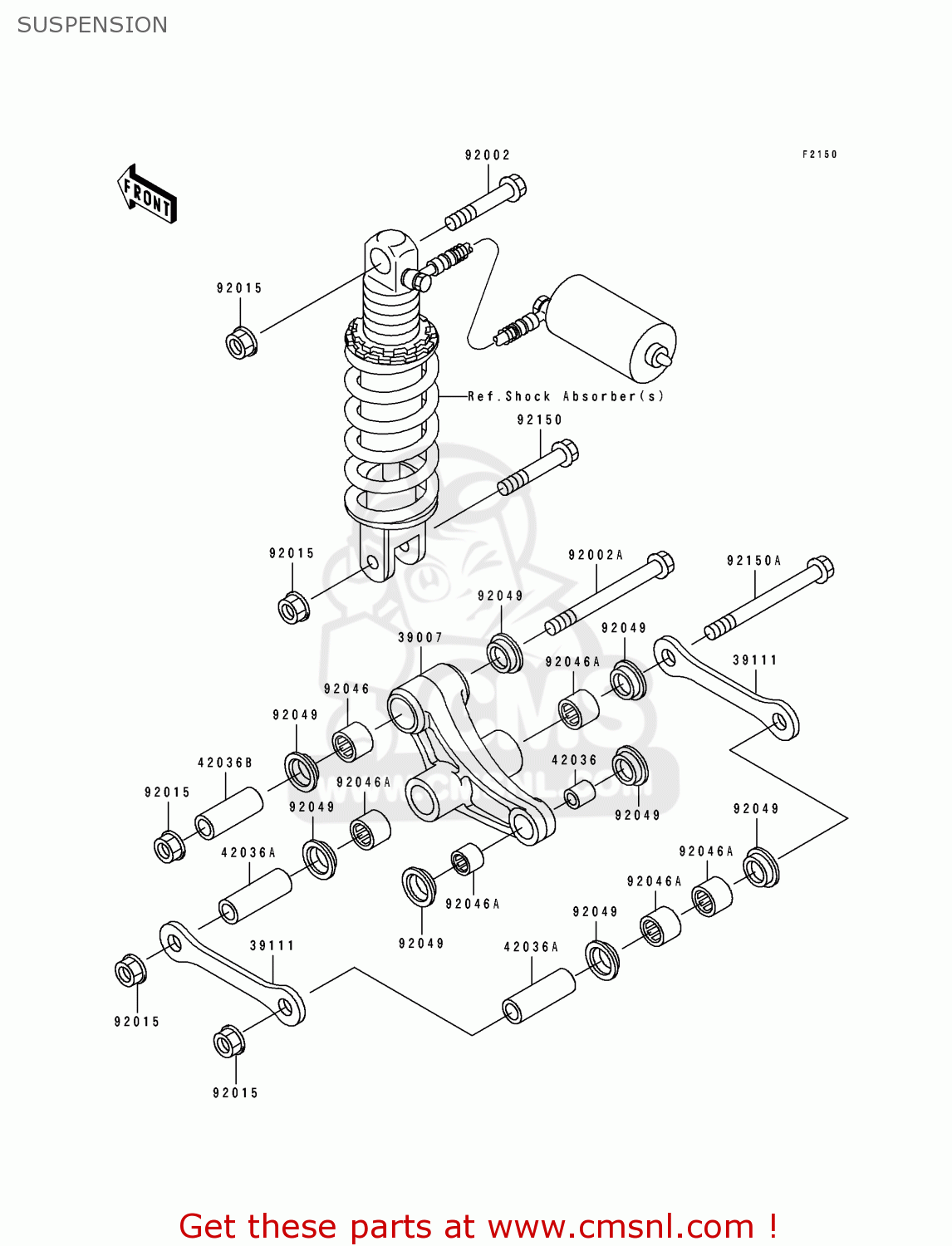 SUSPENSION ZX750M1 ZXR750R 1993 EUROPE UK FR AR FG IT SP