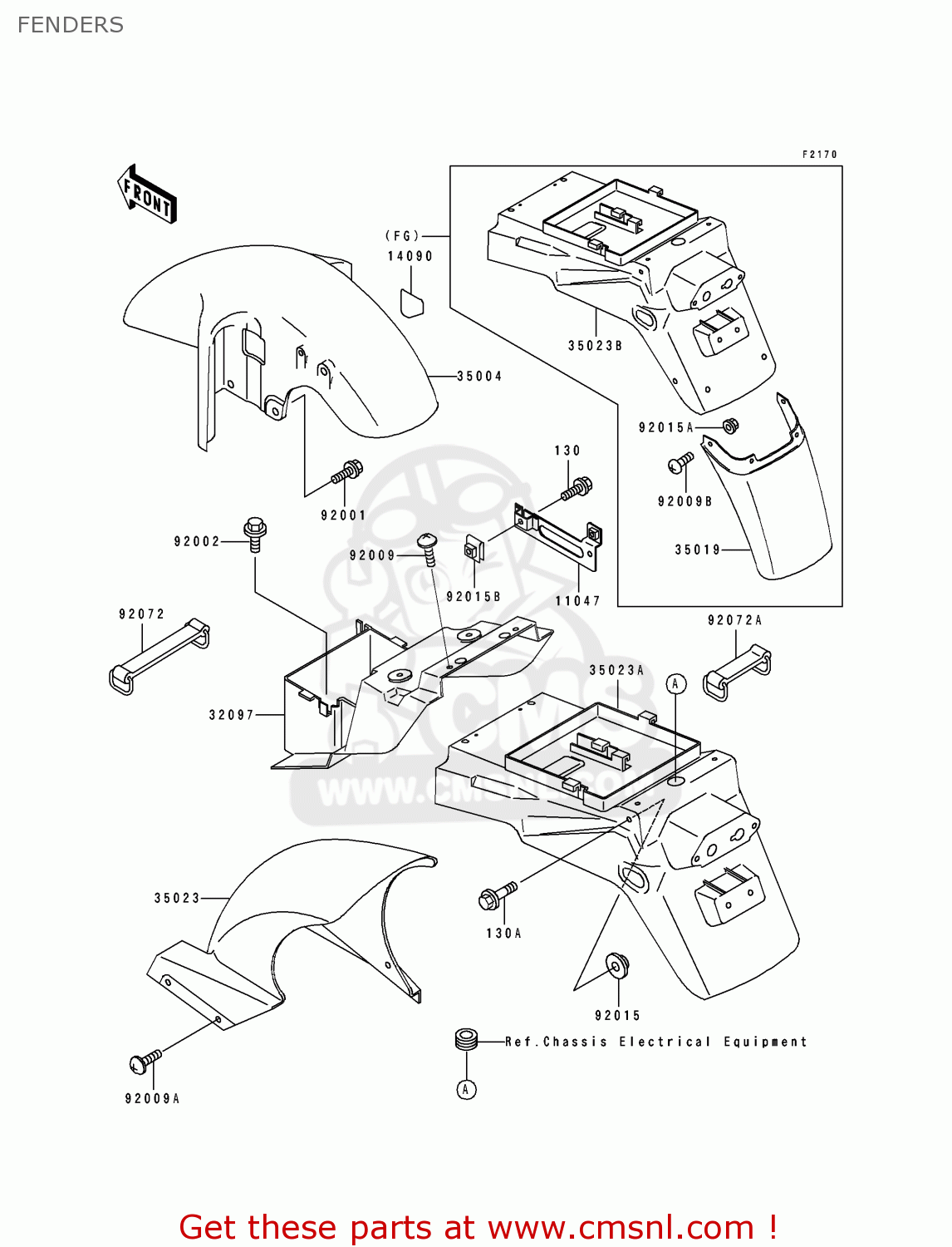 FENDERS ZX750M1 ZXR750R 1993 EUROPE UK FR AR FG IT SP