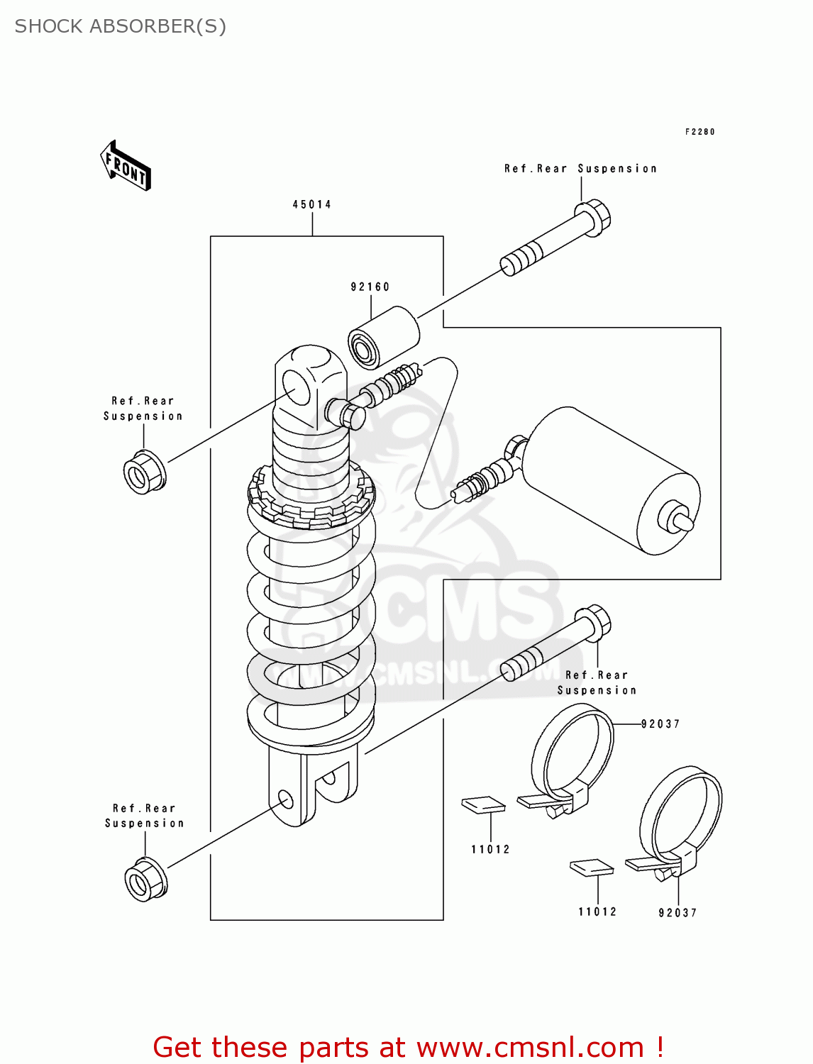 SHOCK ABSORBER(S) ZX750M1 ZXR750R 1993 EUROPE UK FR AR FG IT SP
