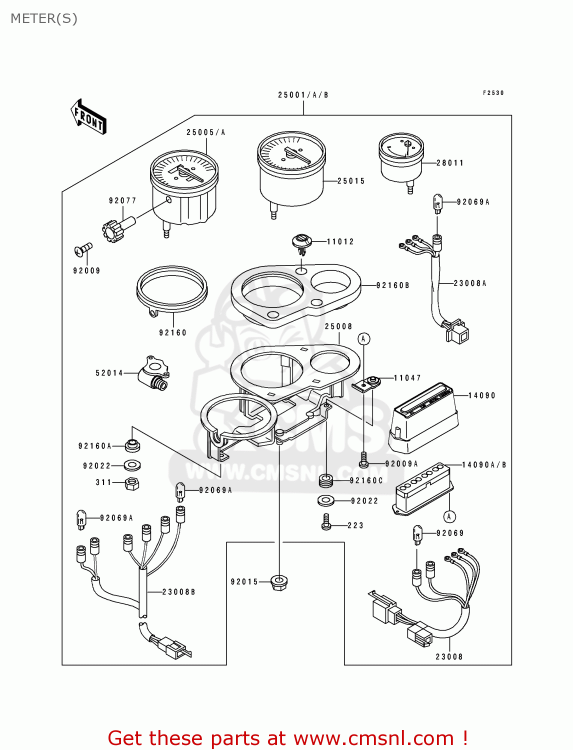 METER(S) ZX750M1 ZXR750R 1993 EUROPE UK FR AR FG IT SP