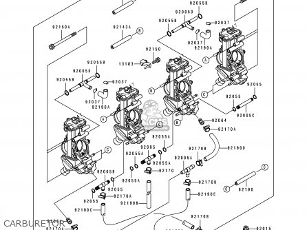 CARBURETOR - ZX750M1 ZXR750R 1993 EUROPE UK FR AR FG IT SP