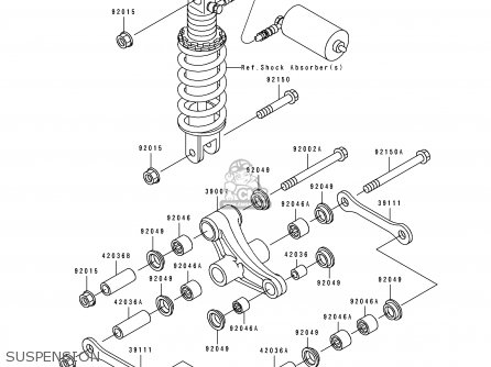 SUSPENSION - ZX750M1 ZXR750R 1993 EUROPE UK FR AR FG IT SP