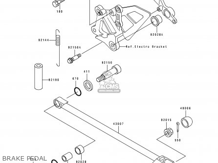BRAKE PEDAL - ZX750M1 ZXR750R 1993 EUROPE UK FR AR FG IT SP