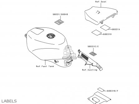 LABELS - ZX750M1 ZXR750R 1993 EUROPE UK FR AR FG IT SP