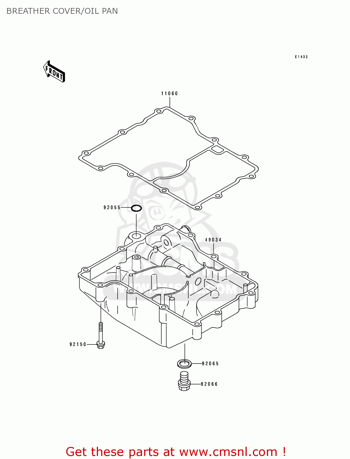 BREATHER COVER/OIL PAN ZX750M2 NINJA ZX7R 1994 USA CALIFORNIA
