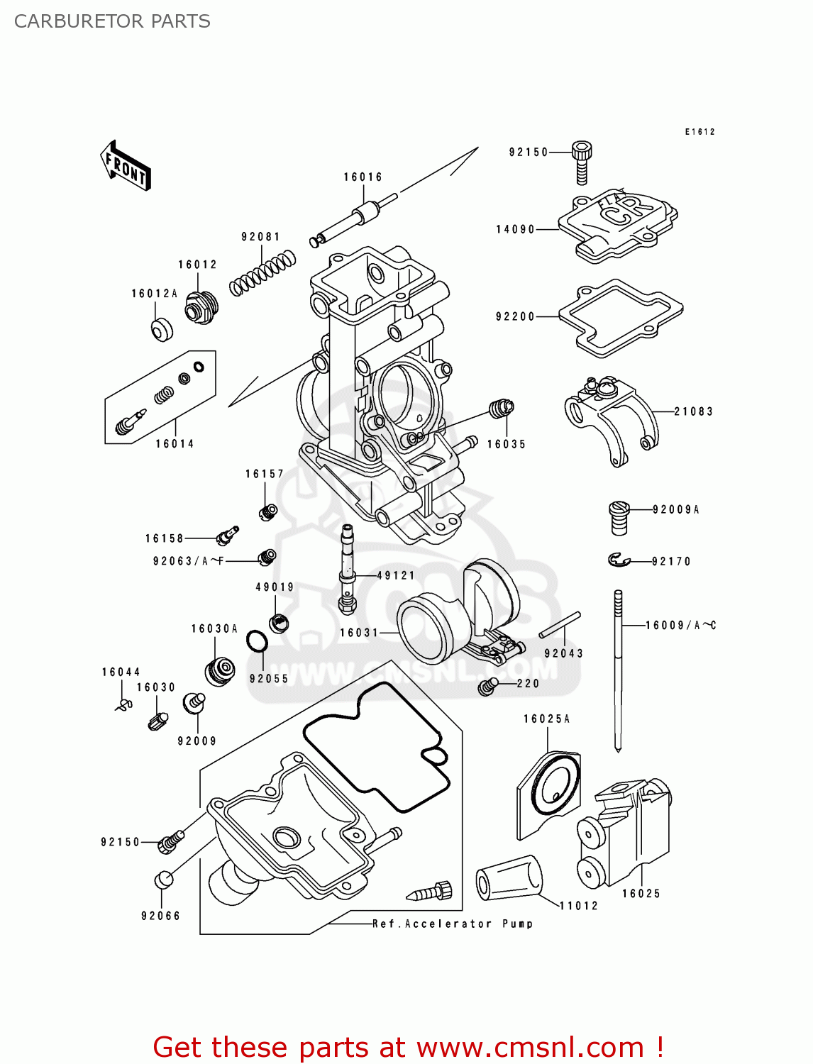 CARBURETOR PARTS ZX750M2 NINJA ZX7R 1994 USA CALIFORNIA