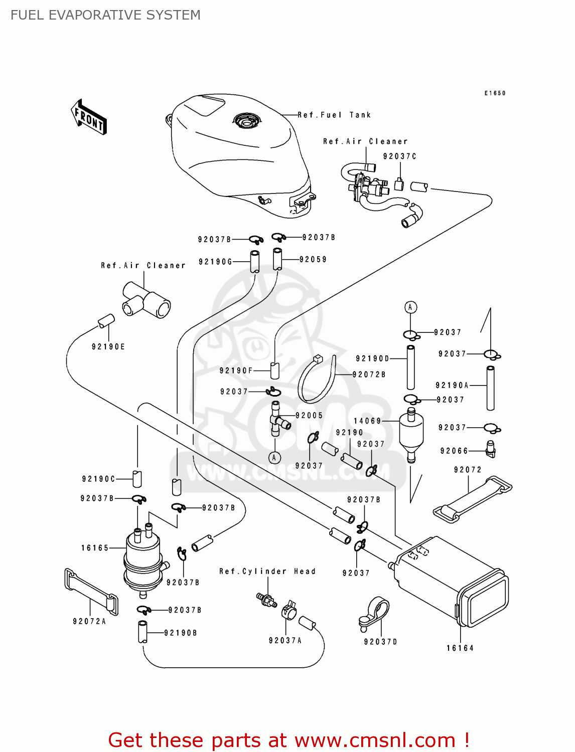 FUEL EVAPORATIVE SYSTEM ZX750M2 NINJA ZX7R 1994 USA CALIFORNIA