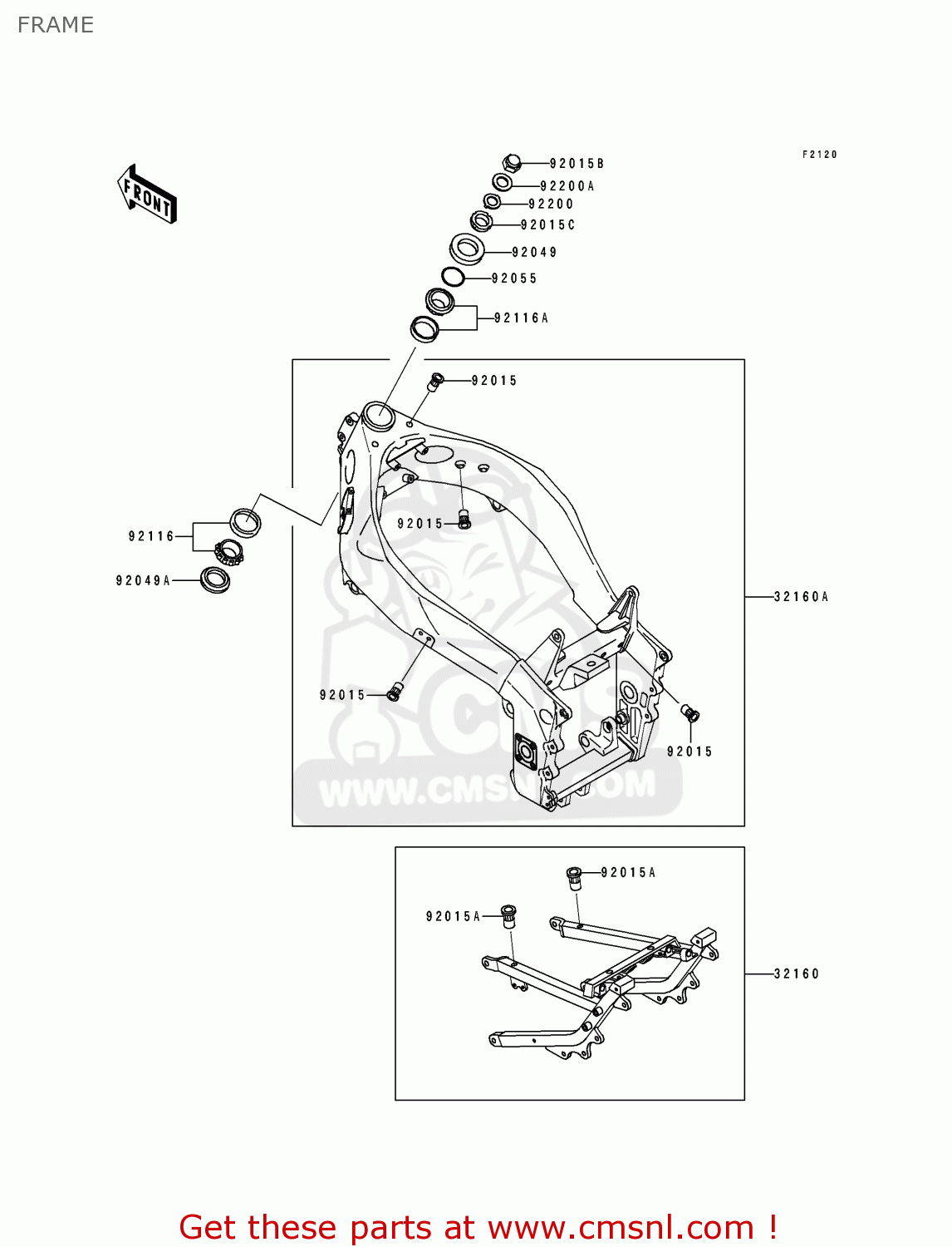 FRAME ZX750M2 NINJA ZX7R 1994 USA CALIFORNIA