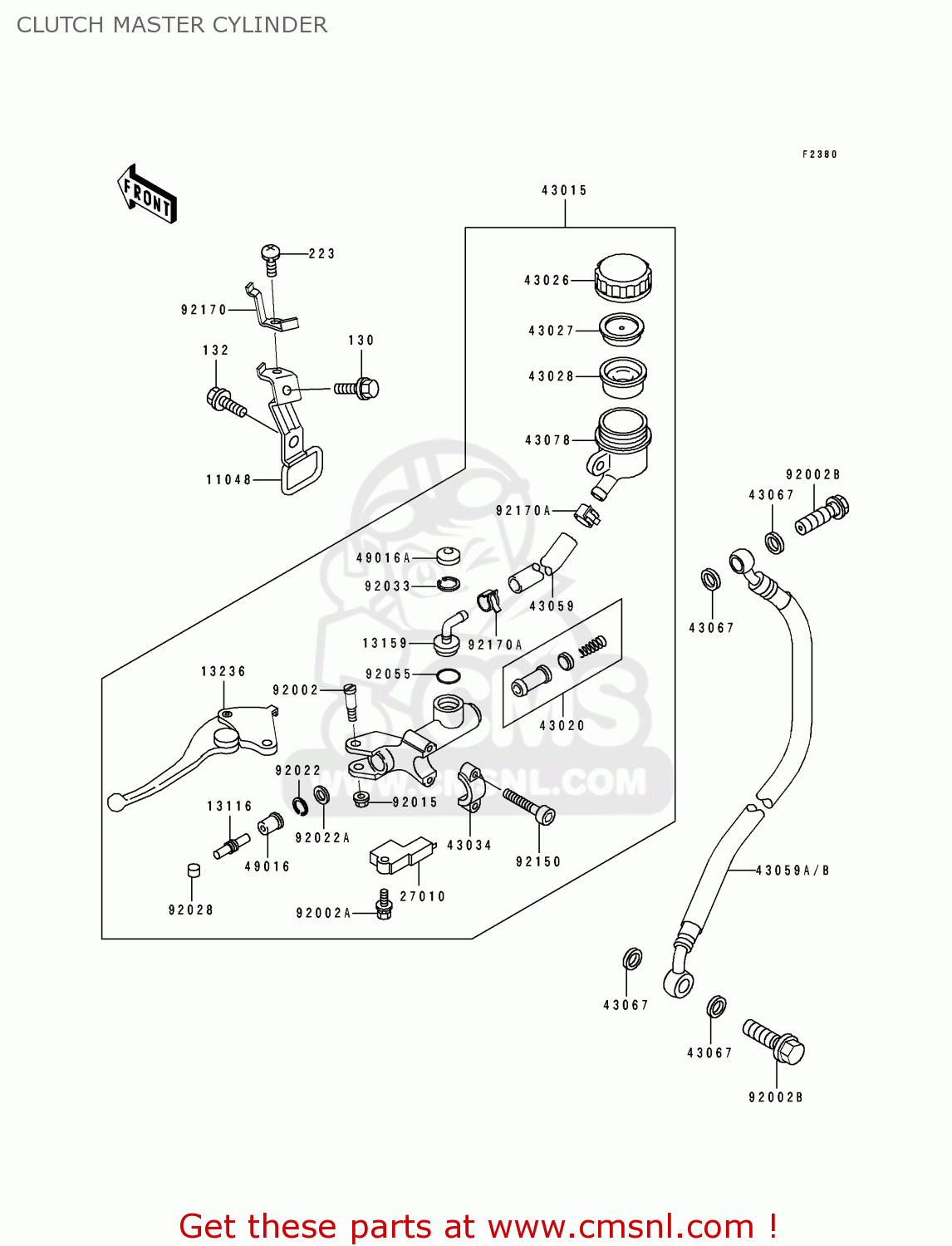CLUTCH MASTER CYLINDER ZX750M2 NINJA ZX7R 1994 USA CALIFORNIA