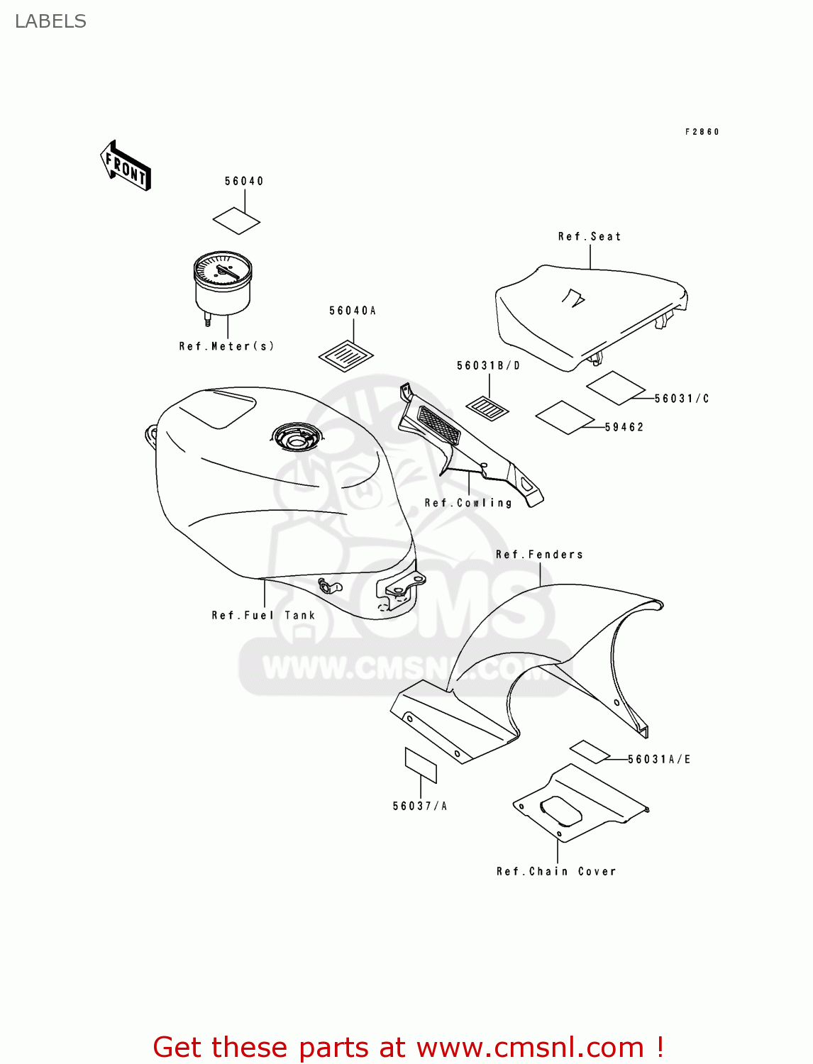 LABELS ZX750M2 NINJA ZX7R 1994 USA CALIFORNIA