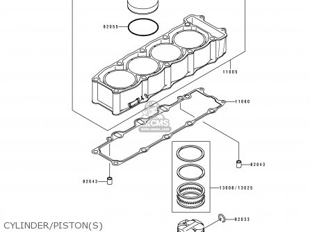 CYLINDER/PISTON(S) - ZX750M2 NINJA ZX7R 1994 USA CALIFORNIA