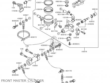 FRONT MASTER CYLINDER - ZX750M2 NINJA ZX7R 1994 USA CALIFORNIA