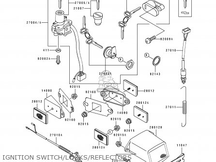 IGNITION SWITCH/LOCKS/REFLECTORS - ZX750M2 NINJA ZX7R 1994 USA CALIFORNIA