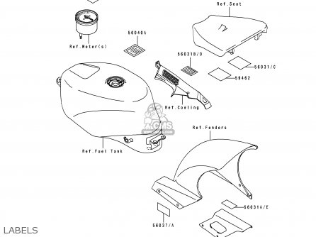 LABELS - ZX750M2 NINJA ZX7R 1994 USA CALIFORNIA