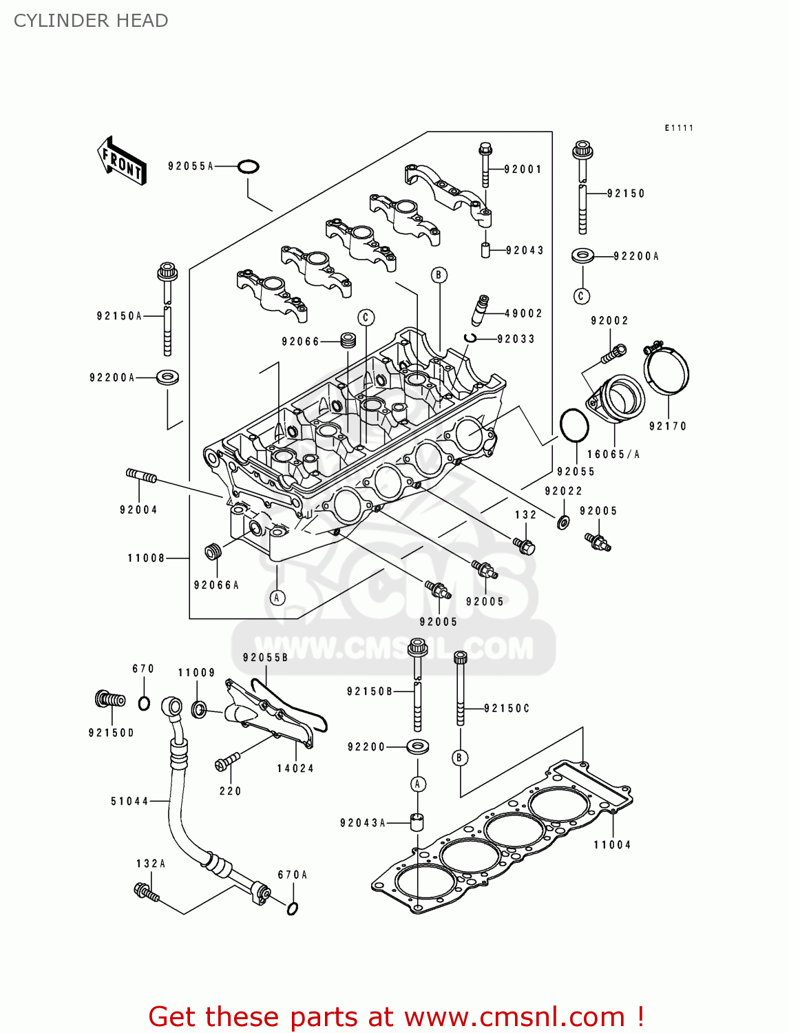 CYLINDER HEAD ZX750M2 ZXR750R 1994 EUROPE UK FR AR FG IT