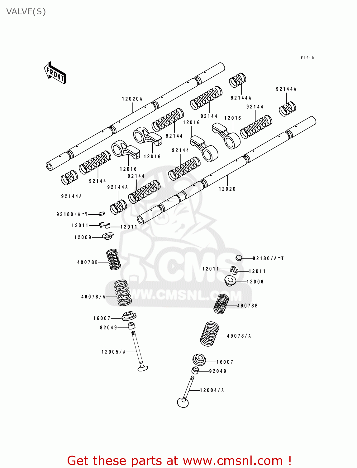 VALVE(S) ZX750M2 ZXR750R 1994 EUROPE UK FR AR FG IT
