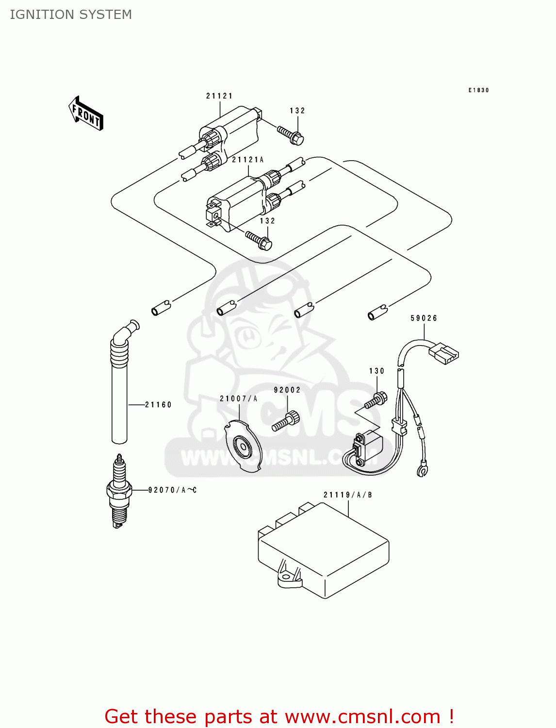 IGNITION SYSTEM ZX750M2 ZXR750R 1994 EUROPE UK FR AR FG IT