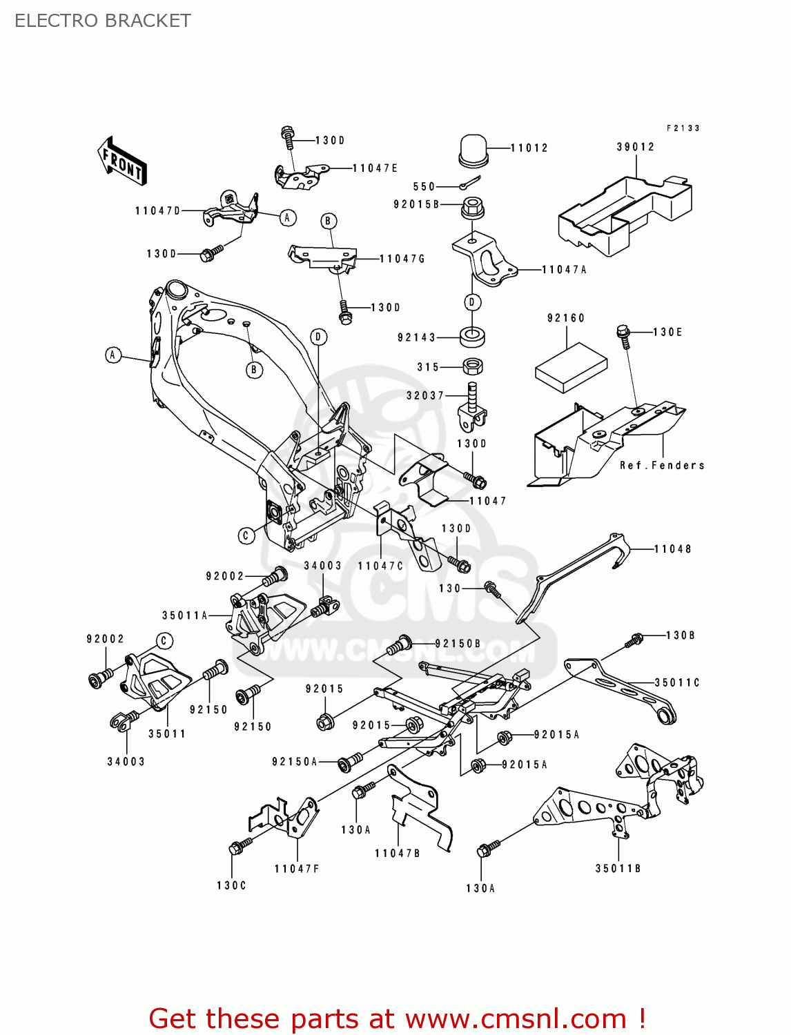 ELECTRO BRACKET ZX750M2 ZXR750R 1994 EUROPE UK FR AR FG IT