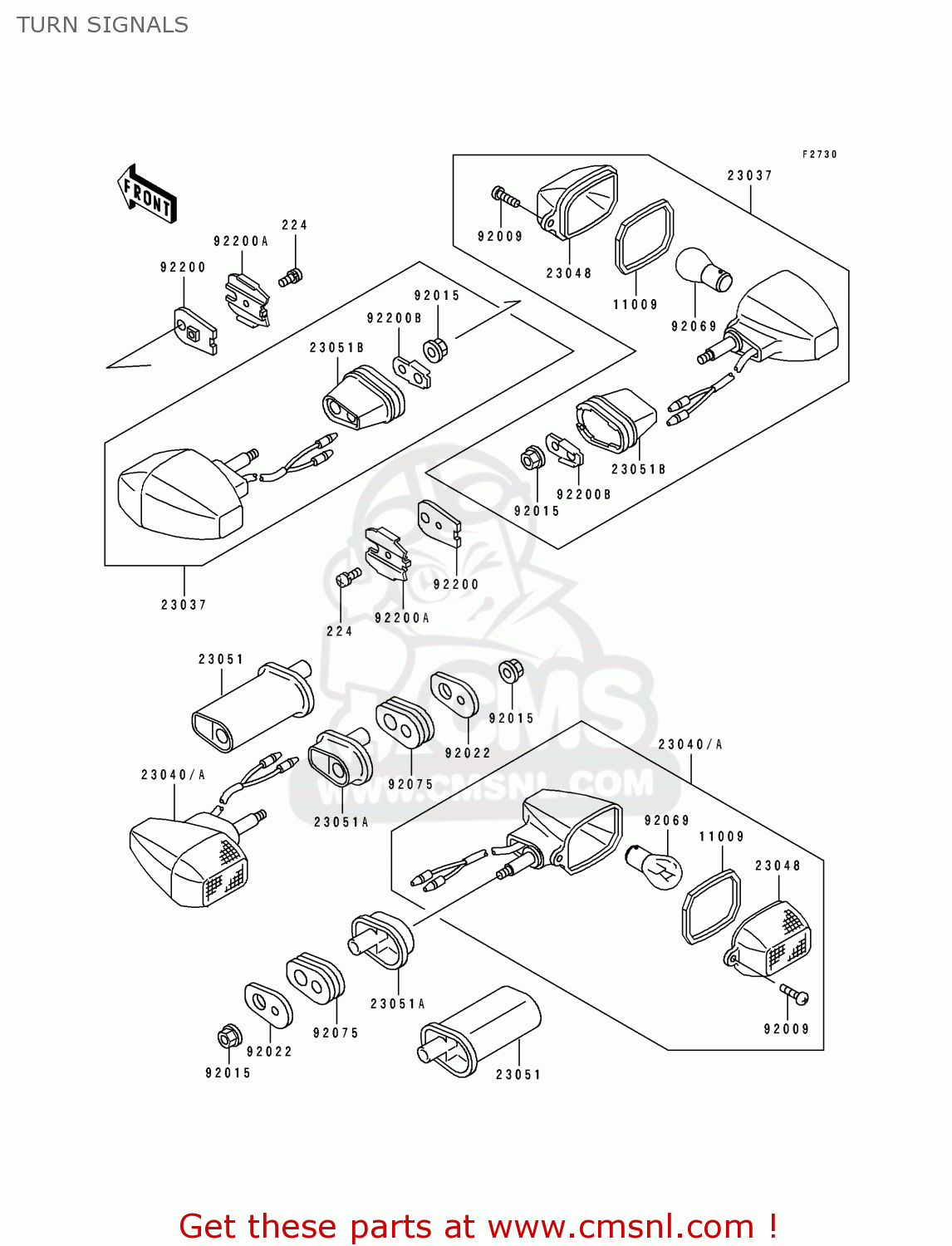 TURN SIGNALS ZX750M2 ZXR750R 1994 EUROPE UK FR AR FG IT