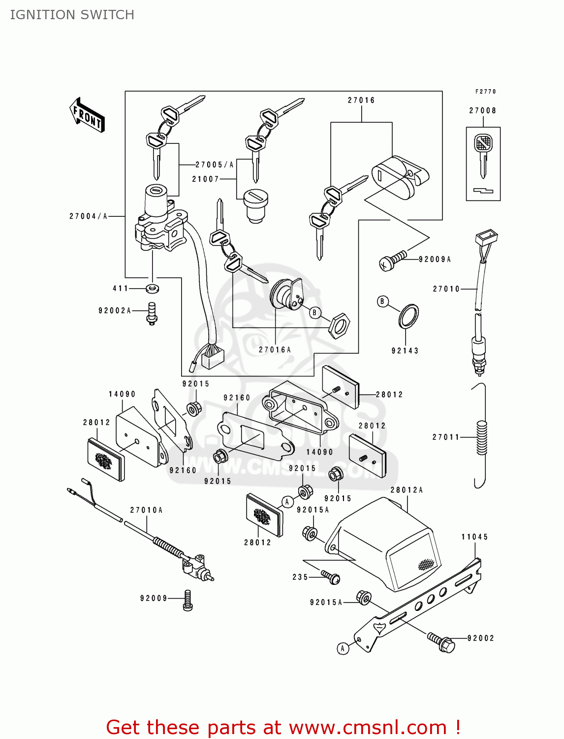 IGNITION SWITCH ZX750M2 ZXR750R 1994 EUROPE UK FR AR FG IT