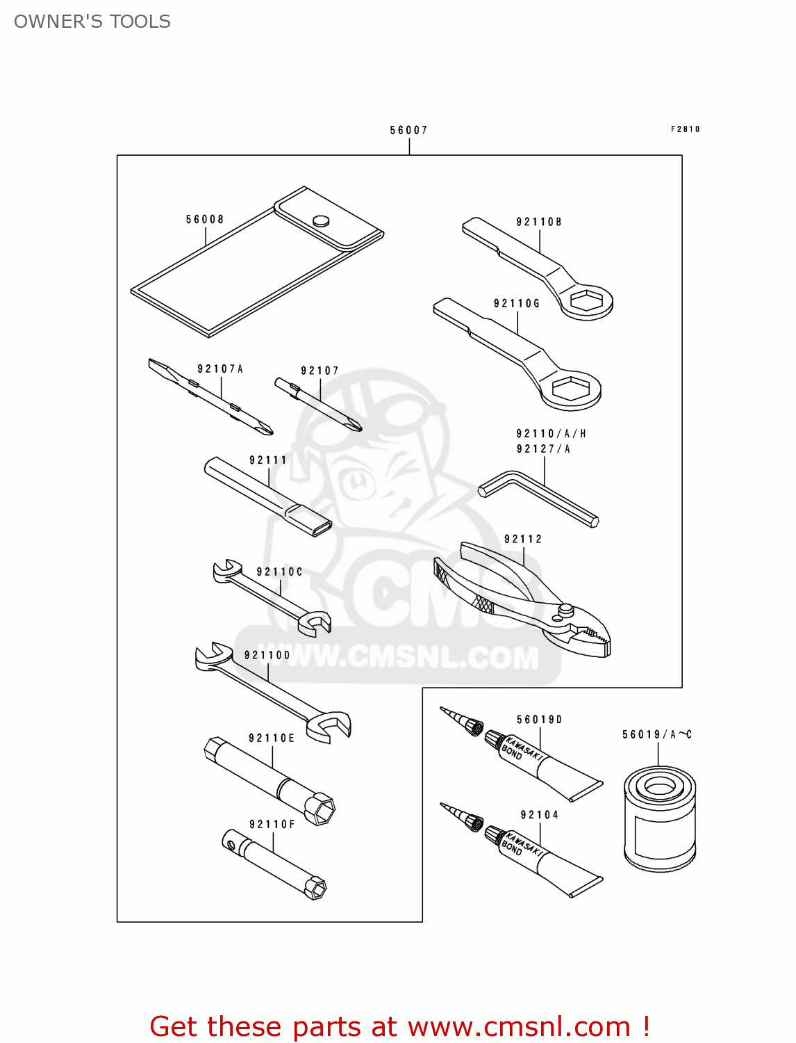 OWNER'S TOOLS ZX750M2 ZXR750R 1994 EUROPE UK FR AR FG IT