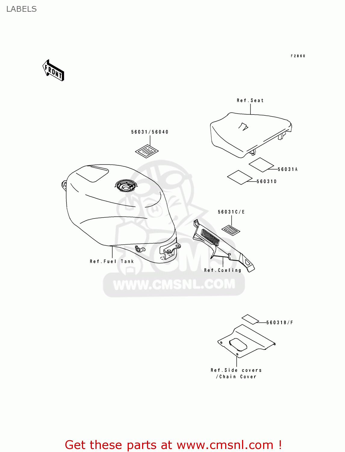 LABELS ZX750M2 ZXR750R 1994 EUROPE UK FR AR FG IT
