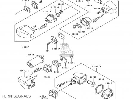 TURN SIGNALS - ZX750M2 ZXR750R 1994 EUROPE UK FR AR FG IT