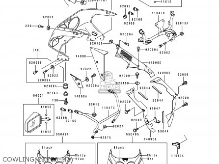COWLING(ZX750-M2) - ZX750M2 ZXR750R 1994 EUROPE UK FR AR FG IT